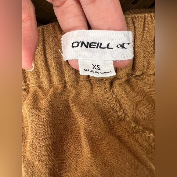 O’Neill Linen Blend Drawstring Pants Size Medium Burnt Orange - Picture 5 of 5